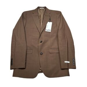 Bar III‎ Slim Fit Suit Jacket Mens 38L 38 Rust Brown Active Stretch $425 NEW